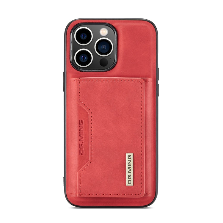 For iPhone 14 Pro Max DG.MING M2 Series 3-Fold Card Bag Leather Case(Red) - iPhone 14 Pro Max Cases by DG.MING | Online Shopping UK | buy2fix