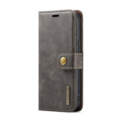 For iPhone 14 Pro DG.MING Crazy Horse Texture Detachable Magnetic Leather Case(Grey) - iPhone 14 Pro Cases by DG.MING | Online Shopping UK | buy2fix