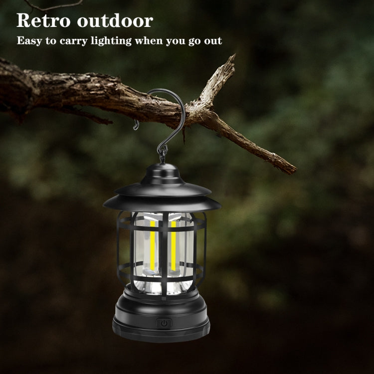 Portable Retro Hanging Lamp Lantern Camping Tent Light, Type:USB Charging(Green) - Camping Lighting by buy2fix | Online Shopping UK | buy2fix