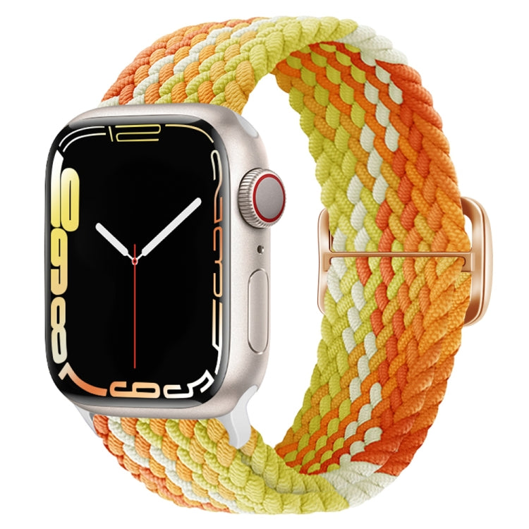 Buckle Nylon Braided Watch Band For Apple Watch Series 8&7 41mm / SE 2&6&SE&5&4 40mm / 3&2&1 38mm(Orange) - Watch Bands by buy2fix | Online Shopping UK | buy2fix