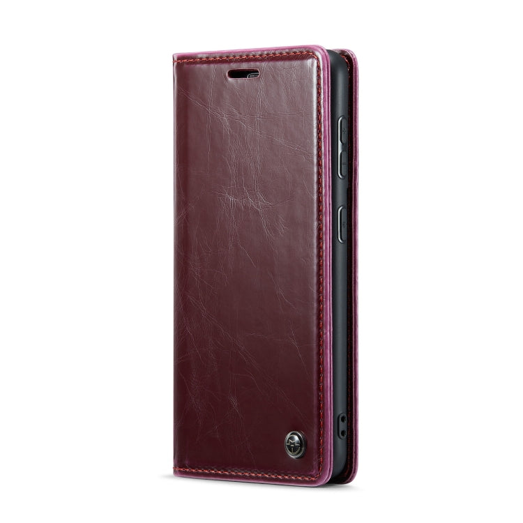 For Samsung Galaxy S21 5G CaseMe 003 Crazy Horse Texture Leather Phone Case(Wine Red) - Galaxy S21 5G Cases by CaseMe | Online Shopping UK | buy2fix