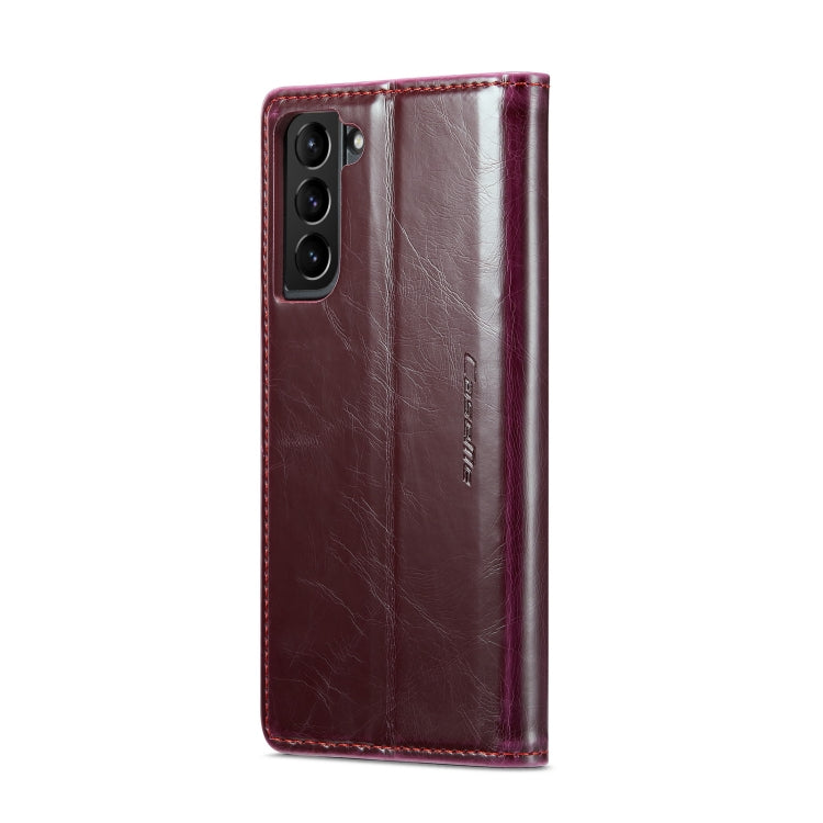 For Samsung Galaxy S21 5G CaseMe 003 Crazy Horse Texture Leather Phone Case(Wine Red) - Galaxy S21 5G Cases by CaseMe | Online Shopping UK | buy2fix