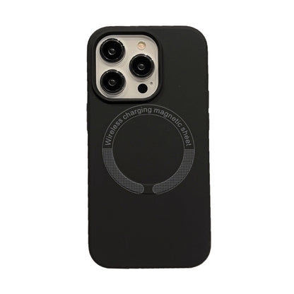 For iPhone 14 Magsafe Magnetic Silicone Phone Case(Black) - iPhone 14 Cases by buy2fix | Online Shopping UK | buy2fix