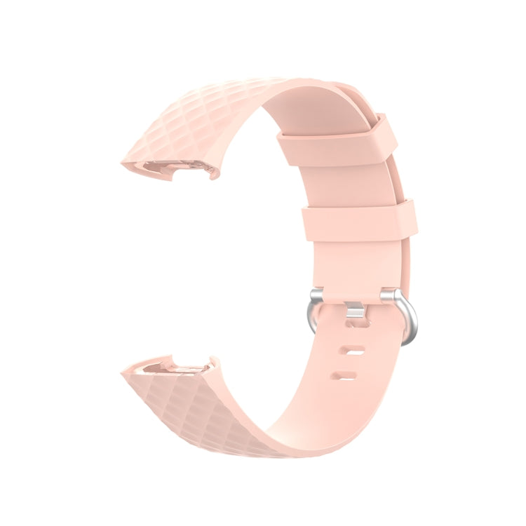 18mm Silver Color Buckle TPU Wrist Strap Watch Band for Fitbit Charge 4 / Charge 3 / Charge 3 SE, Size: L(Light Pink) - Watch Bands by buy2fix | Online Shopping UK | buy2fix