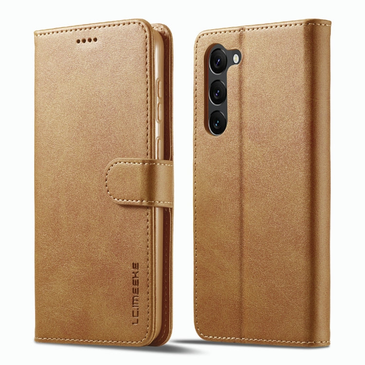 For Samsung Galaxy S23 5G LC.IMEEKE Calf Texture Horizontal Flip Leather Phone Case(Brown) - Galaxy S23 5G Cases by LC.IMEEKE | Online Shopping UK | buy2fix