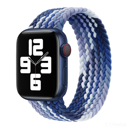 Nylon Single-turn Braided Watch Band For Apple Watch Ultra 49mm&Watch Ultra 2 49mm / Series 9&8&7 45mm / SE 3&SE 2&6&SE&5&4 44mm / 3&2&1 42mm, Length:165mm(Blueberry) - Watch Bands by buy2fix | Online Shopping UK | buy2fix