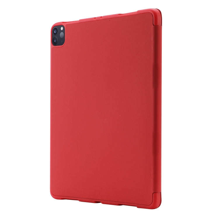 Skin Feel Pen Holder Tri-fold Tablet Leather Case For iPad Air 13 2024 / iPad Pro 12.9 2022 / 2021 / 2020 / 2018(Red) - iPad Pro 12.9 (2022/2021) Cases by buy2fix | Online Shopping UK | buy2fix