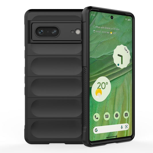 For Google Pixel 7 Magic Shield TPU + Flannel Phone Case(Black) - Google Cases by buy2fix | Online Shopping UK | buy2fix