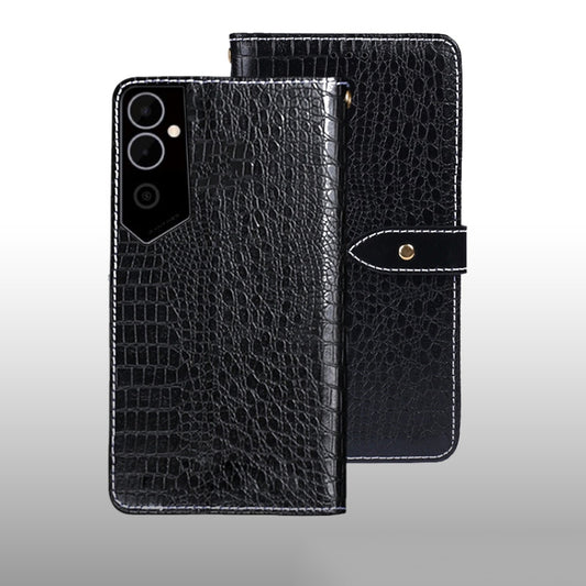 For Tecno Pova Neo 2 idewei Crocodile Texture Leather Phone Case(Black) - Tecno Cases by idewei | Online Shopping UK | buy2fix