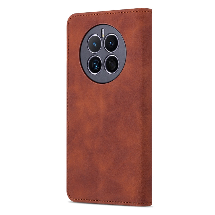 For Huawei Mate 50 / Mate 50E AZNS Skin Feel Calf Texture Flip Leather Phone Case(Brown) - Huawei Cases by AZNS | Online Shopping UK | buy2fix