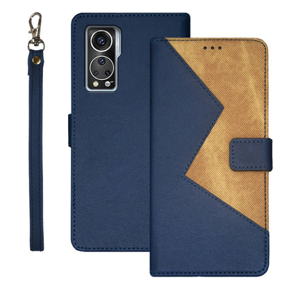 For ZTE Axon 30S idewei Two-color Splicing Leather Phone Case(Blue) - ZTE Cases by idewei | Online Shopping UK | buy2fix