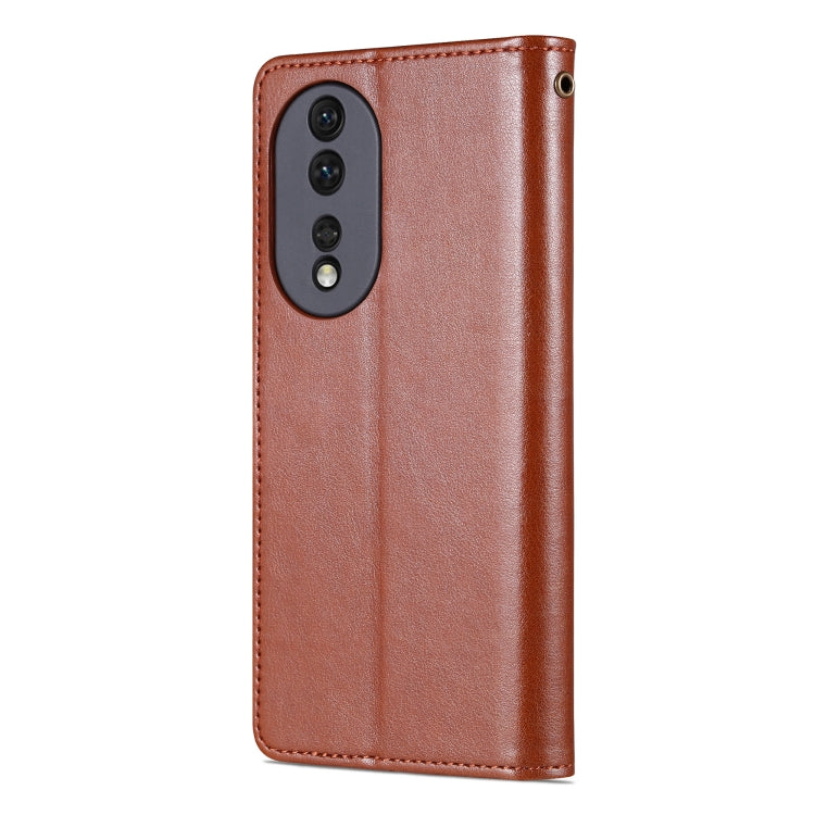 For Honor 80 AZNS Sheepskin Texture Flip Leather Phone Case(Brown) - Honor Cases by AZNS | Online Shopping UK | buy2fix