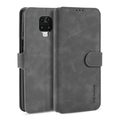 For Xiaomi Redmi Note 9S DG.MING Retro Oil Side Horizontal Flip Case with Holder & Card Slots & Wallet(Grey) - Xiaomi Cases by DG.MING | Online Shopping UK | buy2fix