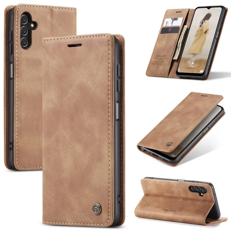 For Samsung Galaxy A14 5G CaseMe 013 Multifunctional Horizontal Flip Leather Phone Case(Brown) - Galaxy Phone Cases by CaseMe | Online Shopping UK | buy2fix