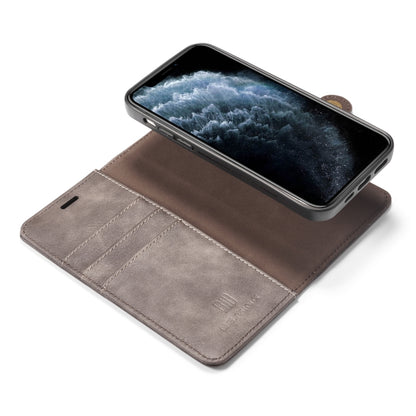 For iPhone 12/12 Pro DG.MING Crazy Horse Texture Detachable Magnetic Leather Case(Grey) - iPhone 12 / 12 Pro Cases by DG.MING | Online Shopping UK | buy2fix