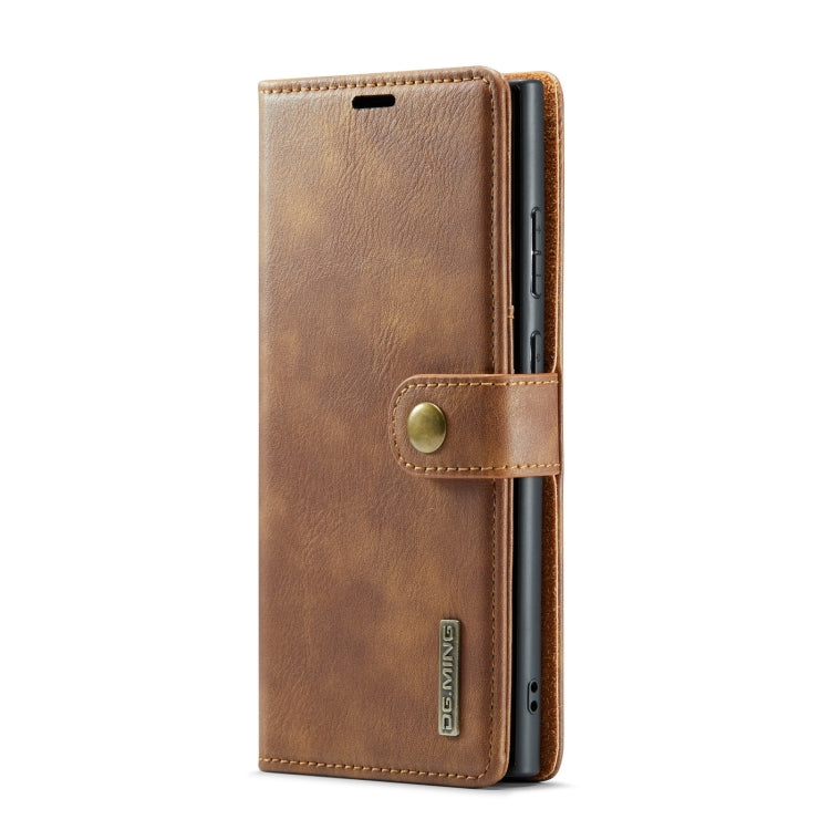 For Samsung Galaxy S23 Ultra 5G DG.MING Crazy Horse Texture Detachable Magnetic Leather Case(Brown) - Galaxy S23 Ultra 5G Cases by DG.MING | Online Shopping UK | buy2fix