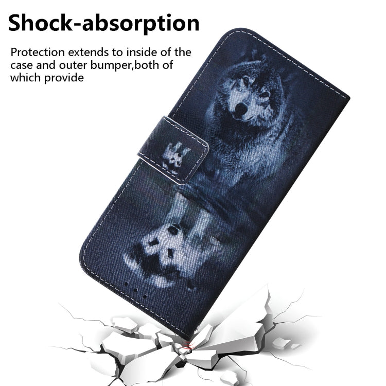 For OnePlus 11 Coloured Drawing Flip Leather Phone Case(Wolf and Dog) - OnePlus Cases by buy2fix | Online Shopping UK | buy2fix