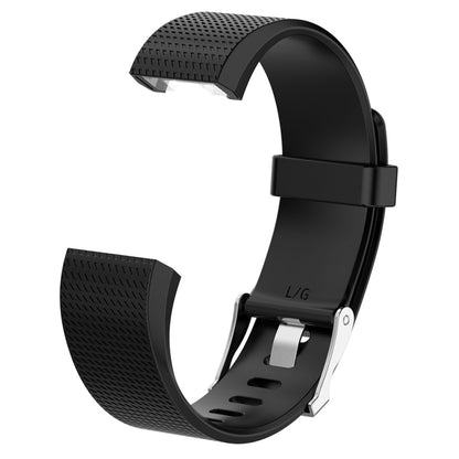 For Fitbit Charge 2 Common Texture Silicone  Watch Band with Buckle, Size:L(Khaki) - Watch Bands by buy2fix | Online Shopping UK | buy2fix