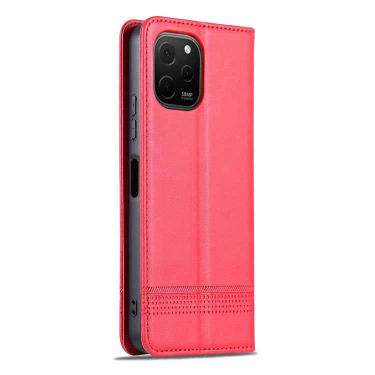 For Huawei nova Y61 AZNS Magnetic Calf Texture Flip Leather Phone Case(Red) - Huawei Cases by AZNS | Online Shopping UK | buy2fix