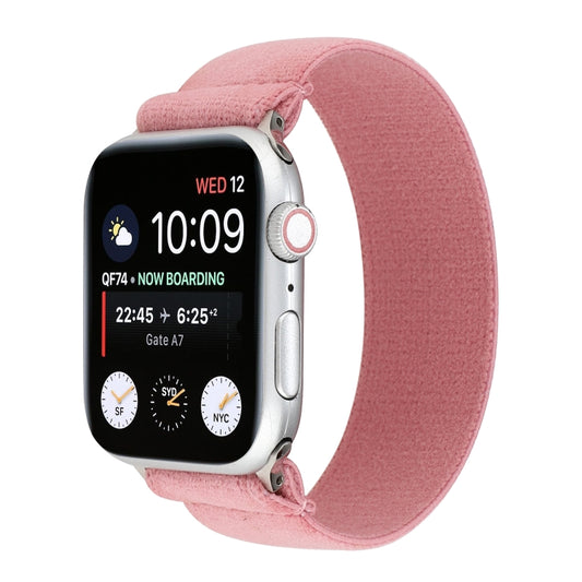 Elastic Nylon Braid Watch Band For Apple Watch Ultra 49mm&Watch Ultra 2 49mm / Series 9&8&7 45mm / SE 3&SE 2&6&SE&5&4 44mm / 3&2&1 42mm(Smoke Pink) - Watch Bands by buy2fix | Online Shopping UK | buy2fix