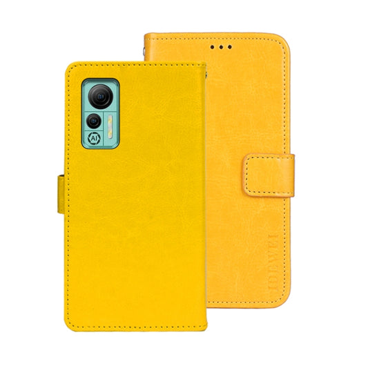 For Ulefone Note 14 idewei Crazy Horse Texture Leather Phone Case with Holder(Yellow) - Ulefone Cases by idewei | Online Shopping UK | buy2fix