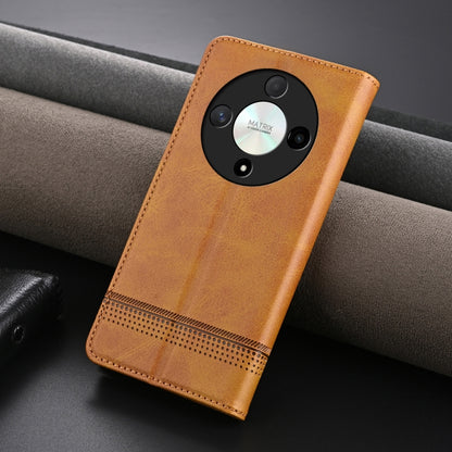 For Honor Magic6 Lite 5G/X9b AZNS Magnetic Calf Texture Flip Leather Phone Case(Light Brown) - Honor Cases by AZNS | Online Shopping UK | buy2fix