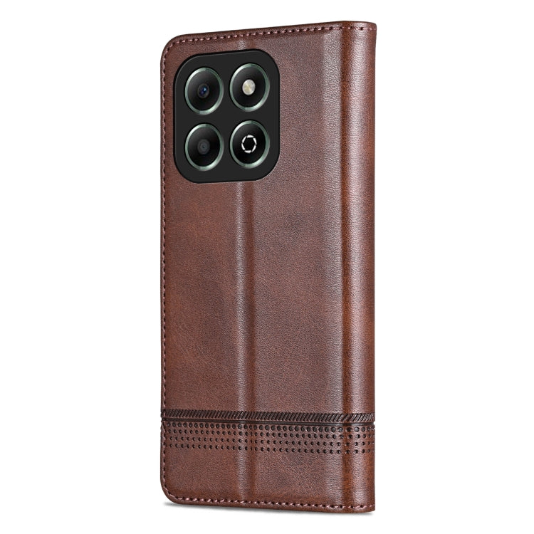 For Honor X6b AZNS Magnetic Calf Texture Flip Leather Phone Case(Dark Brown) - Honor Cases by AZNS | Online Shopping UK | buy2fix