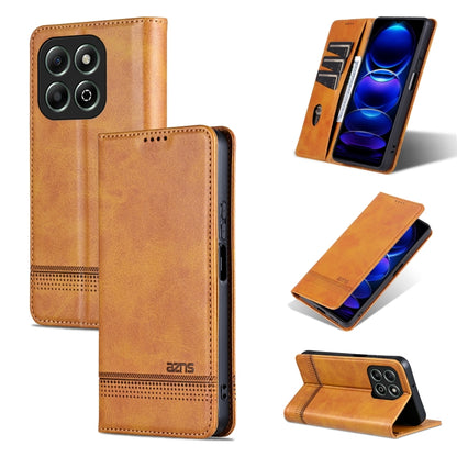 For Honor X6b AZNS Magnetic Calf Texture Flip Leather Phone Case(Light Brown) - Honor Cases by AZNS | Online Shopping UK | buy2fix