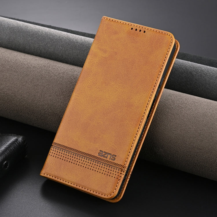 For Honor X6b AZNS Magnetic Calf Texture Flip Leather Phone Case(Light Brown) - Honor Cases by AZNS | Online Shopping UK | buy2fix