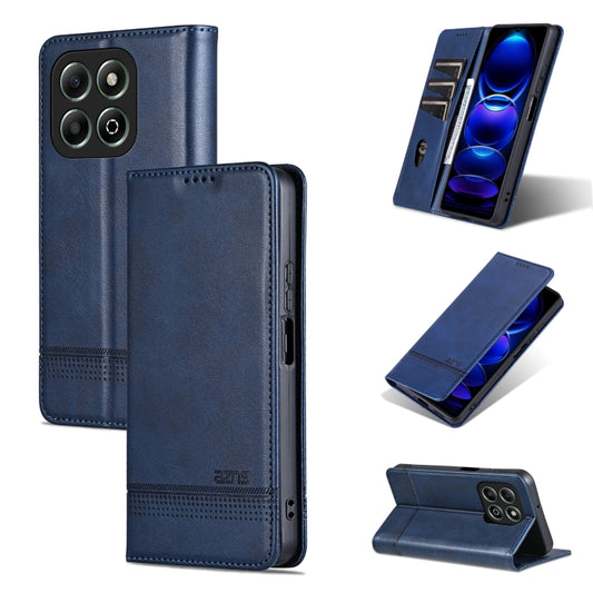 For Honor X6b AZNS Magnetic Calf Texture Flip Leather Phone Case(Dark Blue) - Honor Cases by AZNS | Online Shopping UK | buy2fix