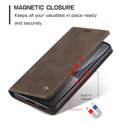 For Xiaomi 13 Lite CaseMe 013 Multifunctional Horizontal Flip Leather Phone Case(Coffee) - Xiaomi Cases by CaseMe | Online Shopping UK | buy2fix