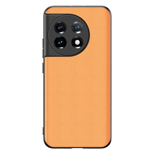 For OnePlus 11 Ultra-thin Lambskin Leather Phone Case(Orange) - OnePlus Cases by buy2fix | Online Shopping UK | buy2fix