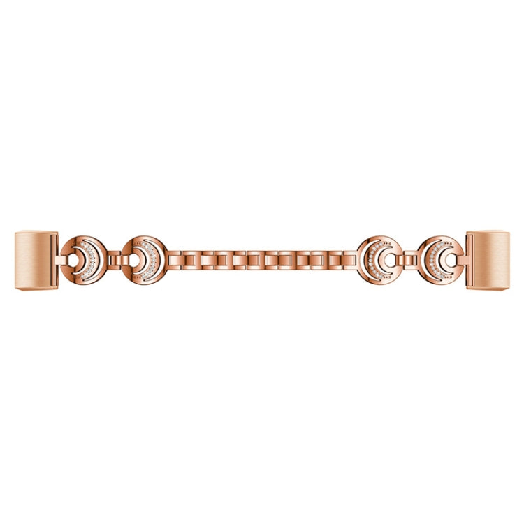 For Fitbit Charge 5 Sun Moon Star Diamond Metal Watch Band(Rose Gold) - Watch Bands by buy2fix | Online Shopping UK | buy2fix