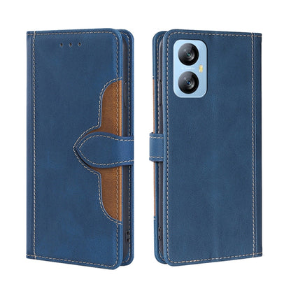 For Blackview A52 Skin Feel Magnetic Buckle Leather Phone Case(Blue) - More Brand by buy2fix | Online Shopping UK | buy2fix