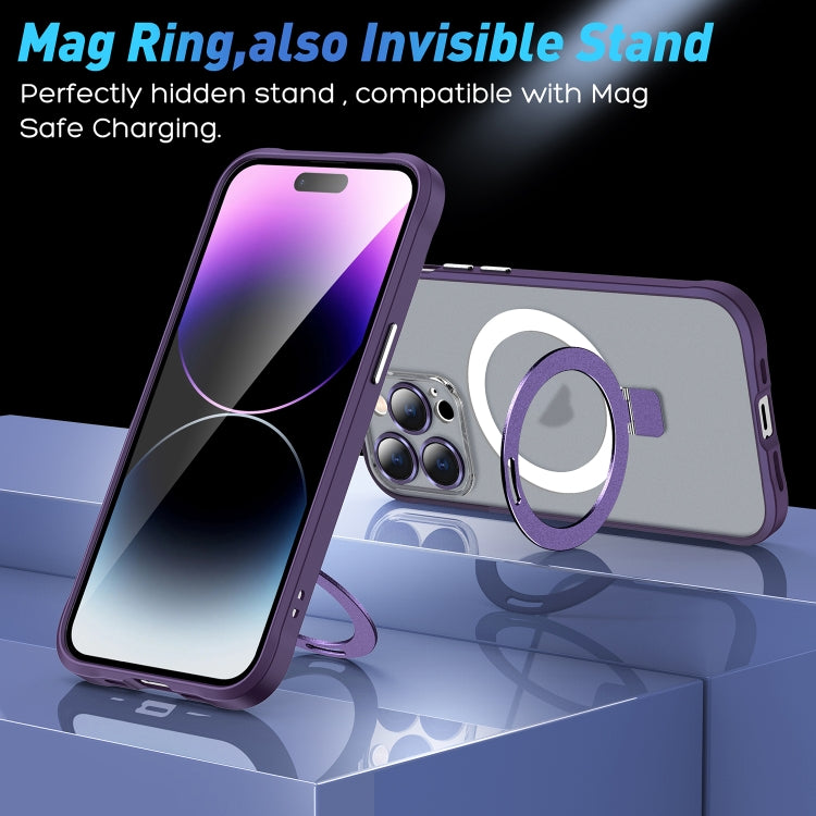 For iPhone 12 Pro Max Metal Eyes Series MagSafe Magnetic Holder Phone Case(Blue) - iPhone 12 Pro Max Cases by buy2fix | Online Shopping UK | buy2fix