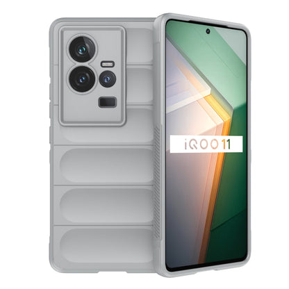 For vivo iQOO 11 5G Magic Shield TPU + Flannel Phone Case(Grey) - vivo Cases by buy2fix | Online Shopping UK | buy2fix