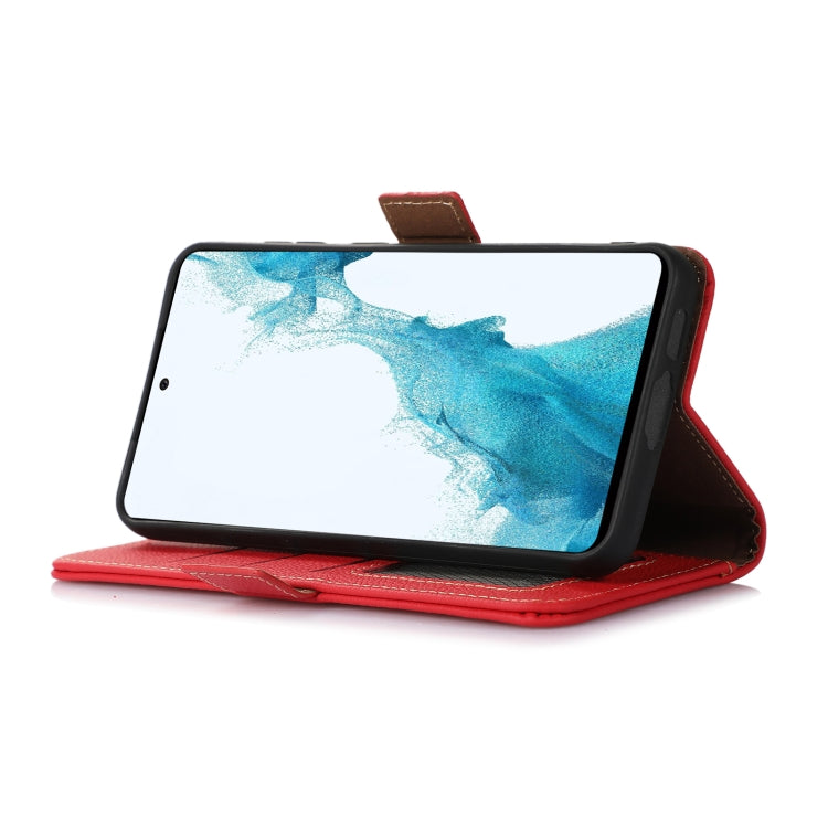 For Xiaomi Redmi K70 Pro Side-Magnetic TJ Genuine Leather RFID Phone Case(Red) - K70 Pro Cases by buy2fix | Online Shopping UK | buy2fix