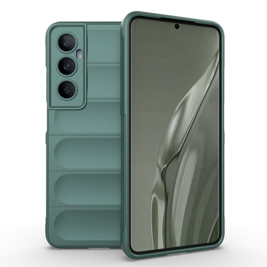 For Realme C65 4G Global Magic Shield TPU + Flannel Phone Case(Dark Green) - Realme Cases by buy2fix | Online Shopping UK | buy2fix