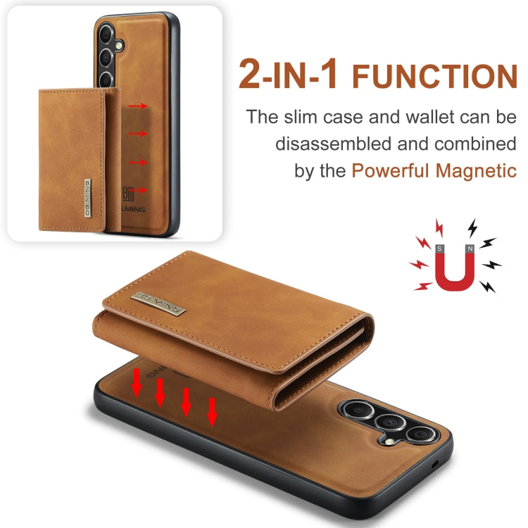 For Samsung Galaxy S24 5G DG.MING M1 Series 3-Fold Multi Card Wallet + Magnetic Phone Case(Brown) - Galaxy S24 5G Cases by DG.MING | Online Shopping UK | buy2fix