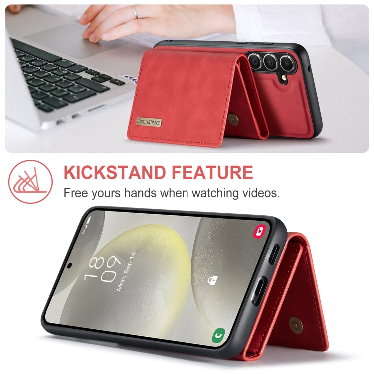 For Samsung Galaxy S24+ 5G DG.MING M1 Series 3-Fold Multi Card Wallet + Magnetic Phone Case(Red) - Galaxy S24+ 5G Cases by DG.MING | Online Shopping UK | buy2fix