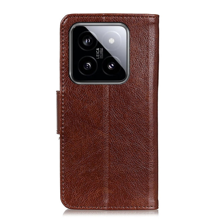 For Xiaomi 14 Nappa Texture Horizontal Flip Leather Phone Case(Brown) - 14 Cases by buy2fix | Online Shopping UK | buy2fix