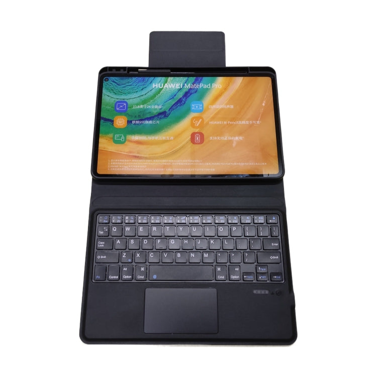 T1061C For Huawei Matepad Pro / Pro 5G 10.8 inch Ultra-thin Integrated Touch Bluetooth Keyboard + Lambskin Texture PU Leather Tablet Case with Bracket & Pen Slot(Black) - Huawei Keyboard by buy2fix | Online Shopping UK | buy2fix