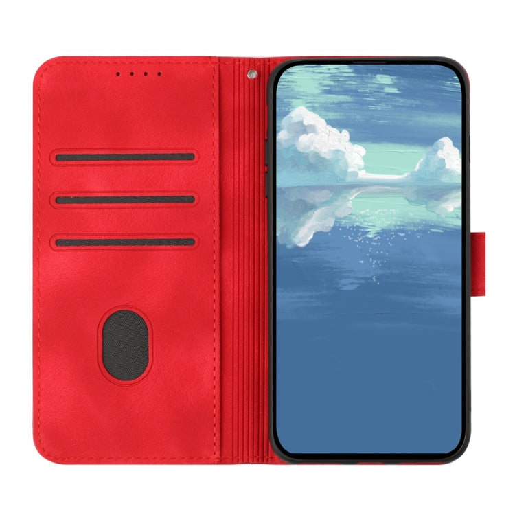 For Motorola Moto G Power 5G 2024 Line Pattern Skin Feel Leather Phone Case(Red) - Motorola Cases by buy2fix | Online Shopping UK | buy2fix