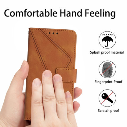 For Motorola Moto G Power 5G 2024 Stitching Embossed Leather Phone Case(Brown) - Motorola Cases by buy2fix | Online Shopping UK | buy2fix