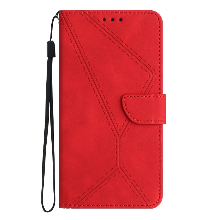 For Motorola Moto G Play 5G 2024 Stitching Embossed Leather Phone Case(Red) - Motorola Cases by buy2fix | Online Shopping UK | buy2fix
