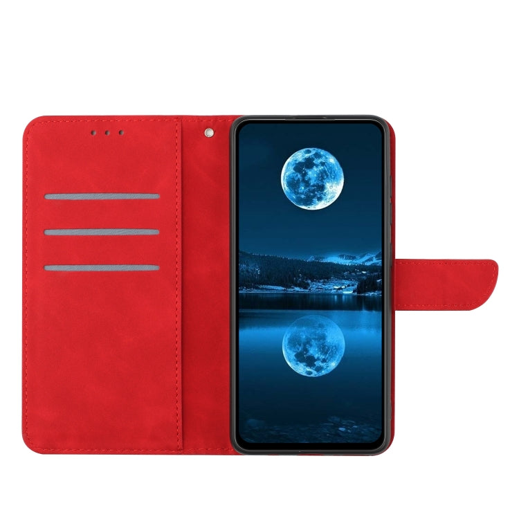 For Motorola Moto G Play 5G 2024 Stitching Embossed Leather Phone Case(Red) - Motorola Cases by buy2fix | Online Shopping UK | buy2fix