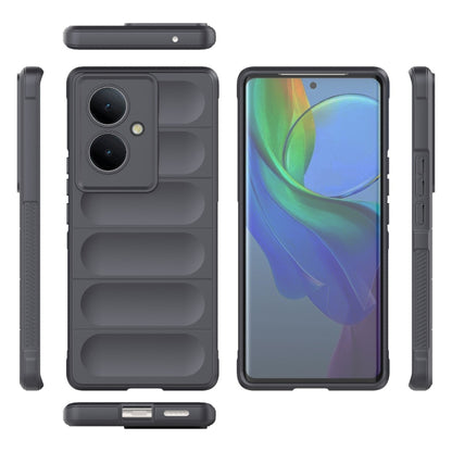 For vivo Y78+ Global Magic Shield TPU + Flannel Phone Case(Dark Grey) - vivo Cases by buy2fix | Online Shopping UK | buy2fix