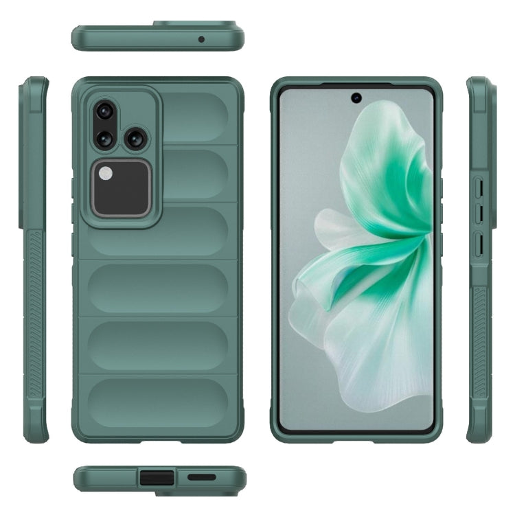 For vivo S18 5G Magic Shield TPU + Flannel Phone Case(Dark Green) - S18 Cases by buy2fix | Online Shopping UK | buy2fix