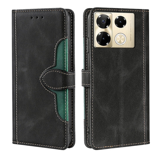 For Infinix Note 40 Pro 4G Skin Feel Magnetic Buckle Leather Phone Case(Black) - Infinix Cases by buy2fix | Online Shopping UK | buy2fix