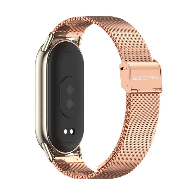 For Xiaomi Mi Band 8 / 9 / 9 NFC Mijobs Milan Buckle Metal Stainless Steel Watch Band(Rose Gold+Light Gold) - Watch Bands by MIJOBS | Online Shopping UK | buy2fix